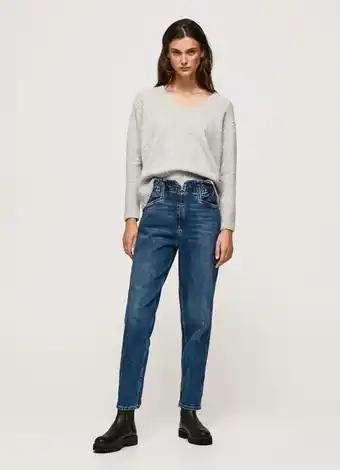 Pepe Jeans Reese zip taper fit high waist jeans promoção