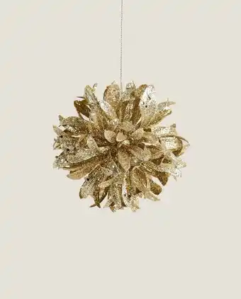ZARA HOME Bola de natal dourada glitter promoção