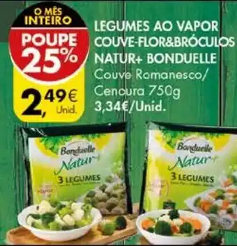 Pingo Doce Legumes Ao Vapor Couve-Flor&Bróculos Natur+Bonduelle 750g promoção