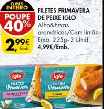 Pingo Doce Filetes Primavera de Peixe Iglo promoção