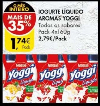 Pingo Doce Iogurte Líquido Aromas Yoggi Pack 4x160g promoção