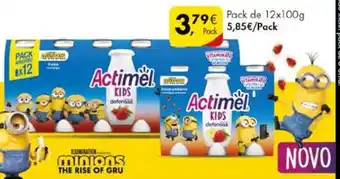 Pingo Doce Actimel Kids Pack 12x100g promoção