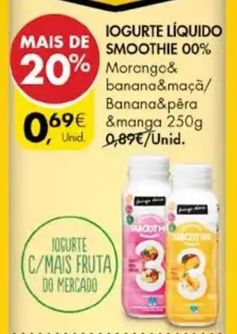 Pingo Doce Iogurte Líquido Smopthie 00% 250g promoção