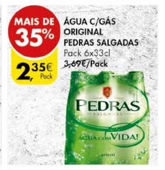 Pingo Doce Água C/Gás Original Pedras Salgadas Pack 6x33cl promoção