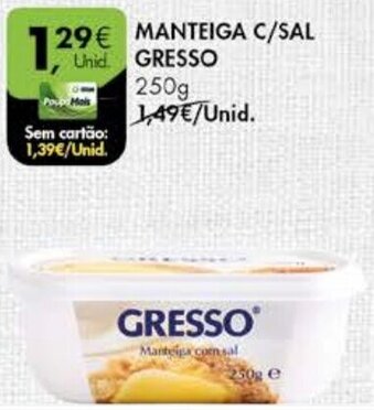 Pingo Doce Manteiga C/Sal Gresso 250g promoção