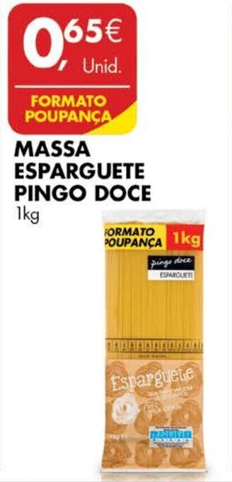 Pingo Doce Massa Esparguete Pingo Doce 1kg promoção