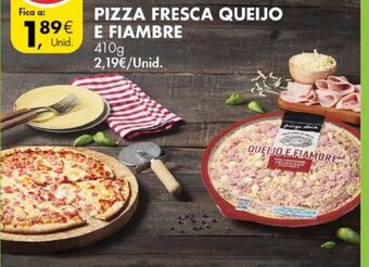 Pingo Doce Pizza Fresca Queijo e Fiambre 410g promoção