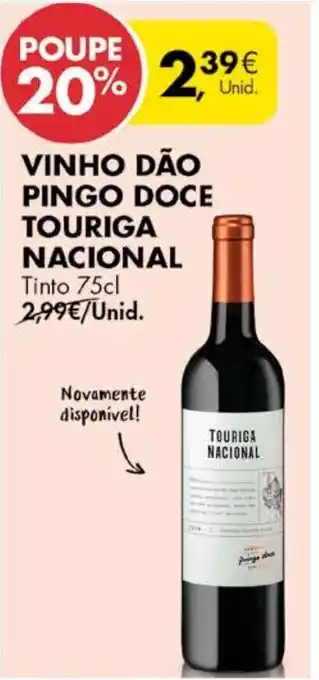 Pingo Doce Vinho Dão Pingo Doce Touriga Nacional 75cl promoção