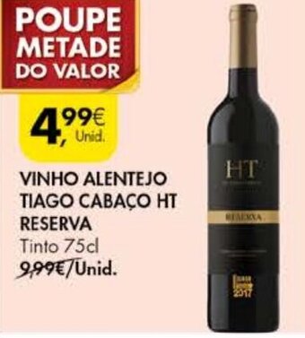 Pingo Doce Vinho Alentejo Tiago Cabaço HT Reserva 75cl promoção
