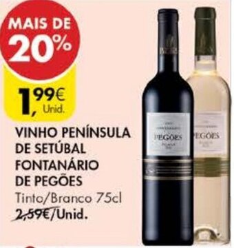 Pingo Doce Vinho Península de Setúbal Fontanário de Pegões 75cl promoção