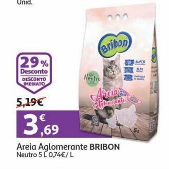 Auchan Areia aglomerante bribon neutro 5l promoção