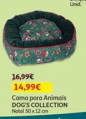 Auchan Cama animais dogs collection natal 50x12cm promoção