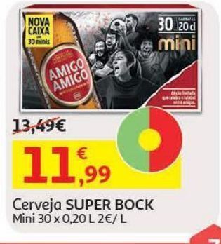 Auchan Cerveja super bock 30x0.20l promoção