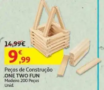 Auchan Peças construção one two fun madeira 200pcs promoção