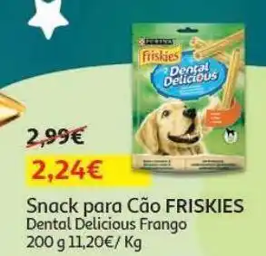 Auchan Snack cão dental friskies delicious frango 200g promoção