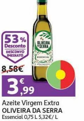 Auchan Azeite v.e oliveira da serra essencial 0.75 lt promoção
