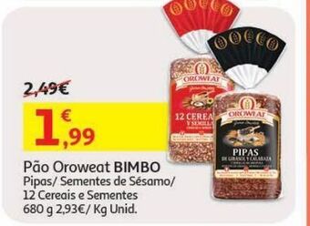 Auchan Pão oroweat bimbo promoção