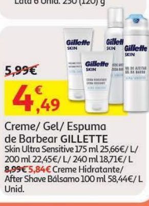 Auchan Creme barbear gillette promoção