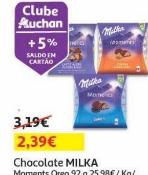 Auchan Chocolate milka promoção