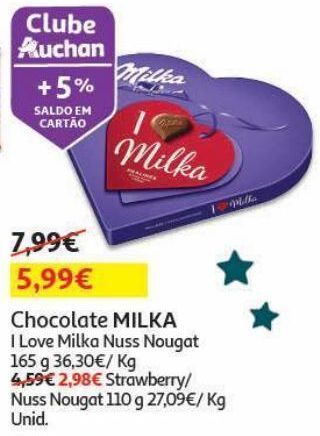 Auchan Chocolate milka promoção