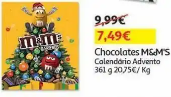 Auchan Chocolates m&m's calendario advento 361g promoção