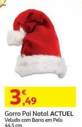 Auchan Gorro pai natal veludo c/ barra em pelo 44.5cm promoção