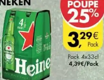 Pingo Doce Cerveja C/ Álcool Heineken Pack 4x33cl promoção