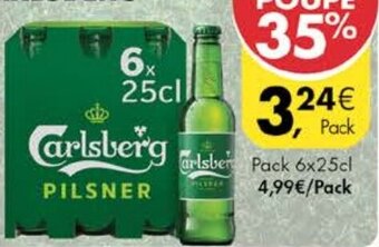 Pingo Doce Cerveja C/ Álcool Carlsberg Pack 6x25cl promoção