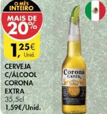 Pingo Doce Cerveja C/ Álcool Corona Extra 35,5cl promoção