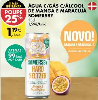 Pingo Doce Água S/Gás C/Álcool de Menga e Maracujá Somersby 33cl promoção