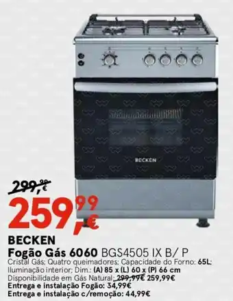 Worten Becken Fogão Gás promoção