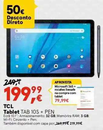 Worten TCL Tablet Tab 10s + Pen promoção