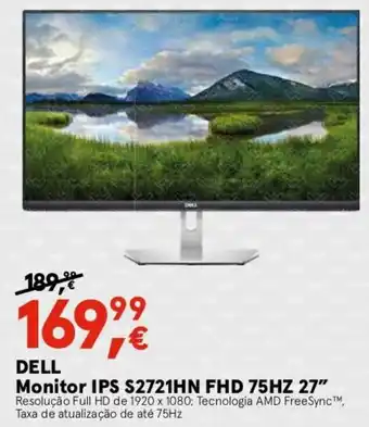 Dell Monitor IPS S2721HN FHD 75HZ 27"