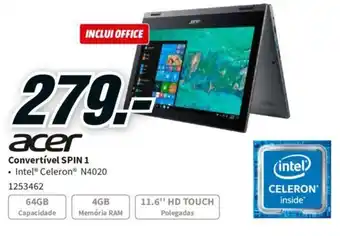 MediaMarkt Acer Convertível SPIN 1 promoção