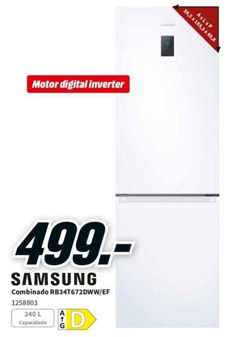 MediaMarkt Samsung Combinado RB34T672DWW/EF promoção