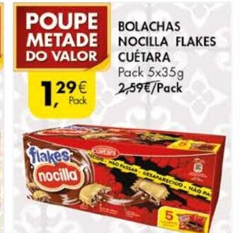 Pingo Doce Bolachas Nocilla Flakes Cuétara Pack 5x35g promoção