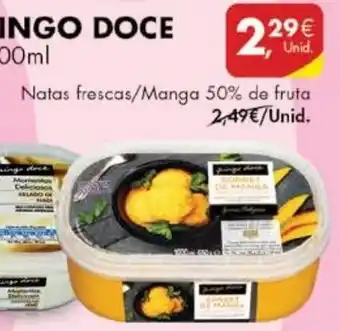 Pingo Doce Gelado Pingo Doce Natas Frescas/Manga 50% de Fruta promoção