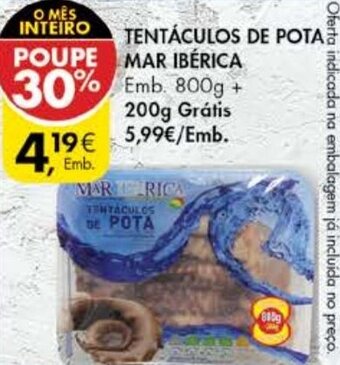 Tentáculos de Pota mar Ibérica 800g