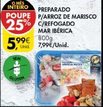 Pingo Doce Preparado P/Arroz de Marisco C/Refogado Mar Ibérica 800g promoção