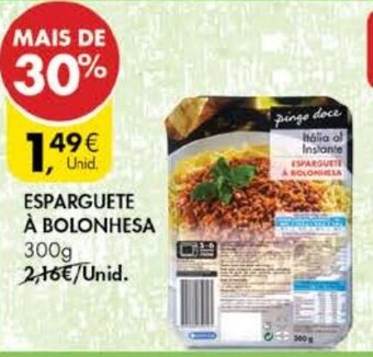 Pingo Doce Esparguete Á Bolonhesa 300g promoção