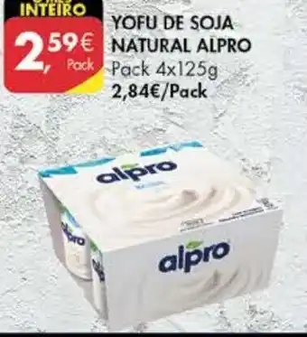 Pingo Doce Yofu Soja Natural Alpro Pack 4x125g promoção
