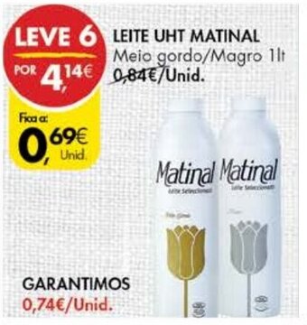 Pingo Doce Leite UHT Matinal 1lt promoção