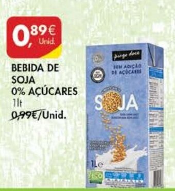 Pingo Doce Bebida de Soja 0% Açúcares 1lt promoção