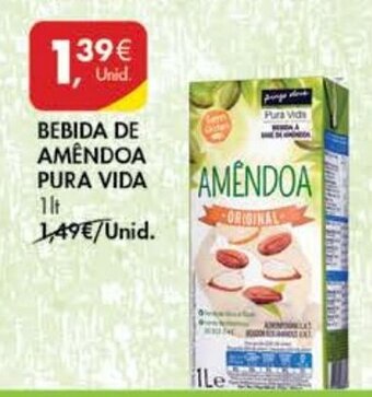 Pingo Doce Bebida de Amêndoa Pura Vida 1lt promoção