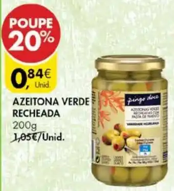 Pingo Doce Azeitona Verde Recheada 200g promoção