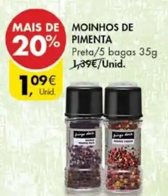 Pingo Doce Moinhos de Pimenta Preta/5 Bagas 35g promoção
