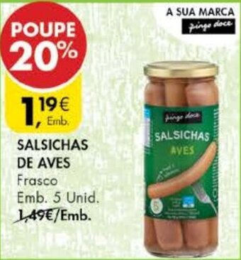Pingo Doce Salsichas de Aves 5 Unid promoção