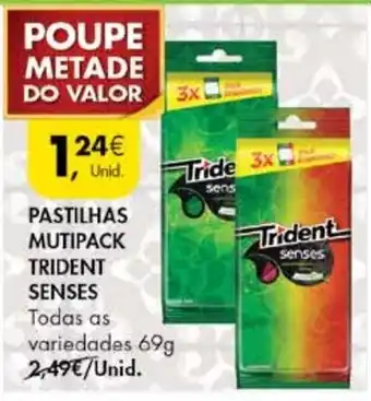 Pingo Doce Pastilhas Multipack Trident Senses 69g promoção