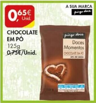 Pingo Doce Chocolate em Pó 125g promoção