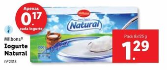 Lidl Iogurte natural milbona promoção